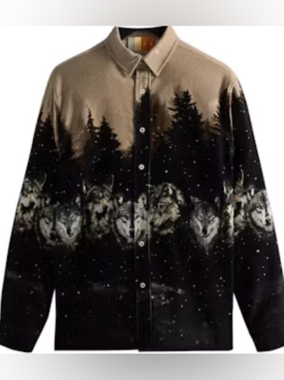 Kith Printed Wolves Cord Ludlow Shirt in black from the Fall/Winter 2022 c